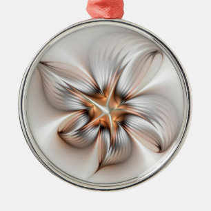 Blommigt Elegance Modern Abstrakt Fractal Art Julgransprydnad Metall