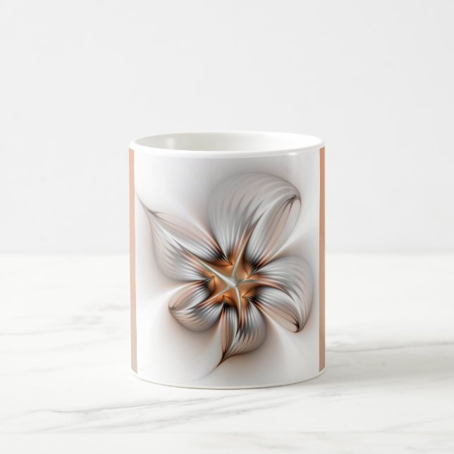 Blommigt Elegance Modern Abstrakt Fractal Art Kaffemugg (Center)