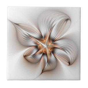 Blommigt Elegance Modern Abstrakt Fractal Art Kakelplatta