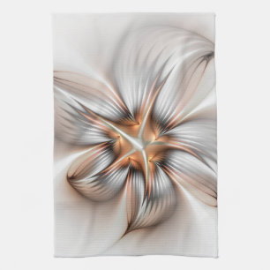 Blommigt Elegance Modern Abstrakt Fractal Art Kökshandduk
