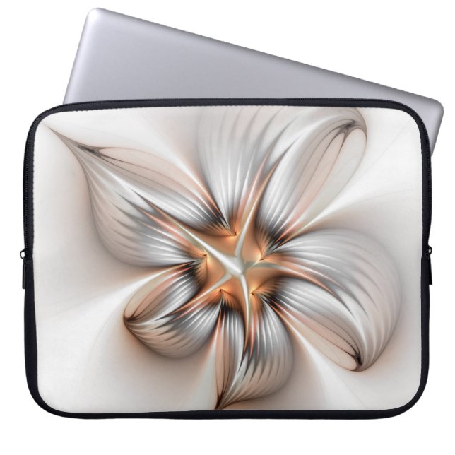 Blommigt Elegance Modern Abstrakt Fractal Art Laptop Fodral (Framsidan)