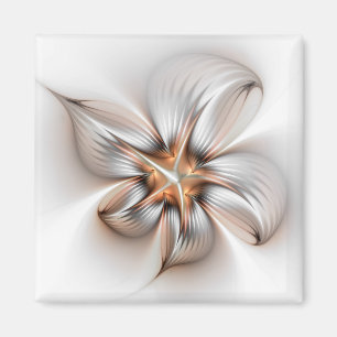 Blommigt Elegance Modern Abstrakt Fractal Art Magnet