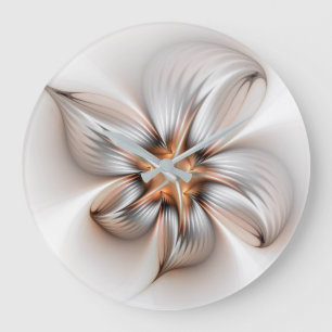 Blommigt Elegance Modern Abstrakt Fractal Art Stor Klocka