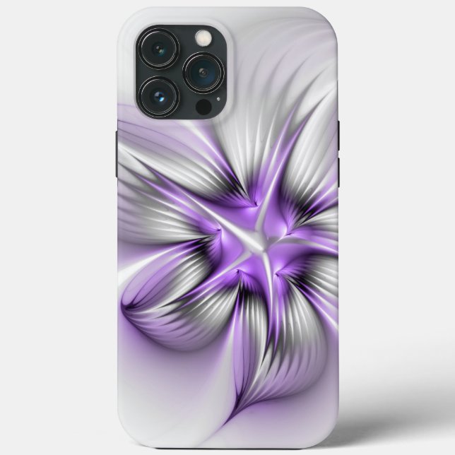Blommigt Elegance Modern Abstrakt Violet Fractal A (Baksida)