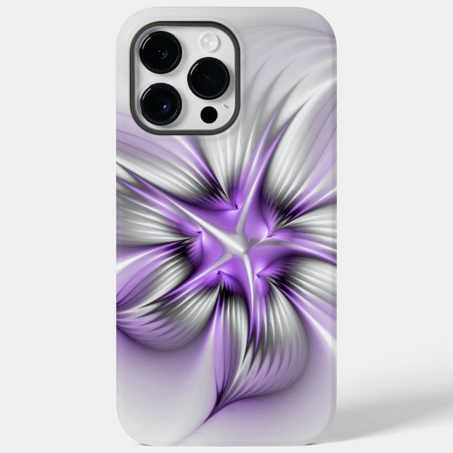 Blommigt Elegance Modern Abstrakt Violet Fractal A (Baksida)