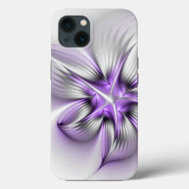 Blommigt Elegance Modern Abstrakt Violet Fractal A