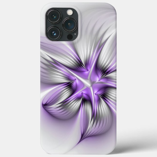 Blommigt Elegance Modern Abstrakt Violet Fractal A (Baksida)