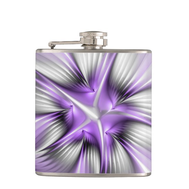 Blommigt Elegance Modern Abstrakt Violet Fractal A Fickplunta (Framsidan)