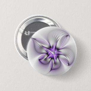 Blommigt Elegance Modern Abstrakt Violet Fractal A Knapp