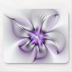 Blommigt Elegance Modern Abstrakt Violet Fractal A Musmatta