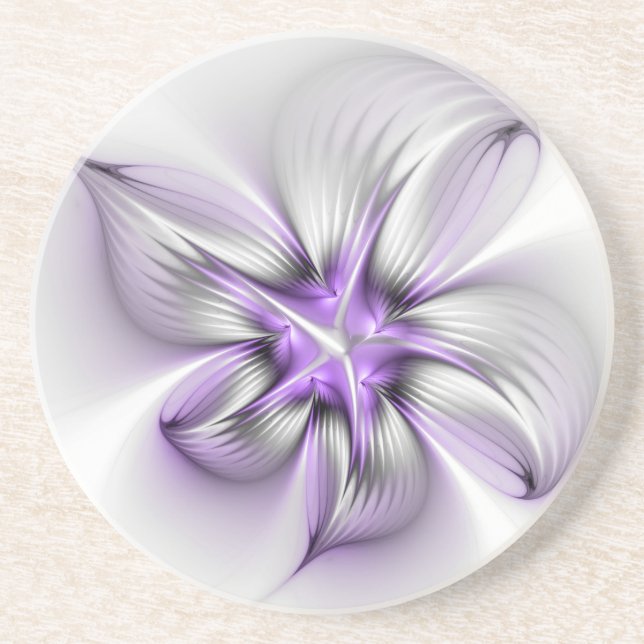 Blommigt Elegance Modern Abstrakt Violet Fractal A Underlägg (Framsidan)