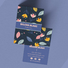 Blommigt Elegance: Modern och minimalistisk lodrät Visitkort