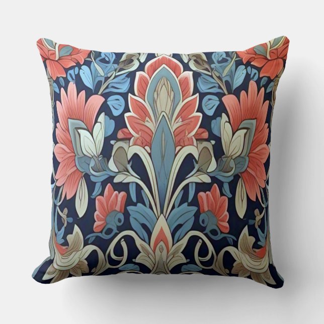 Blommigt Elegance Mönster by Ratti_Kreativ_Arts Kudde (Framsida)
