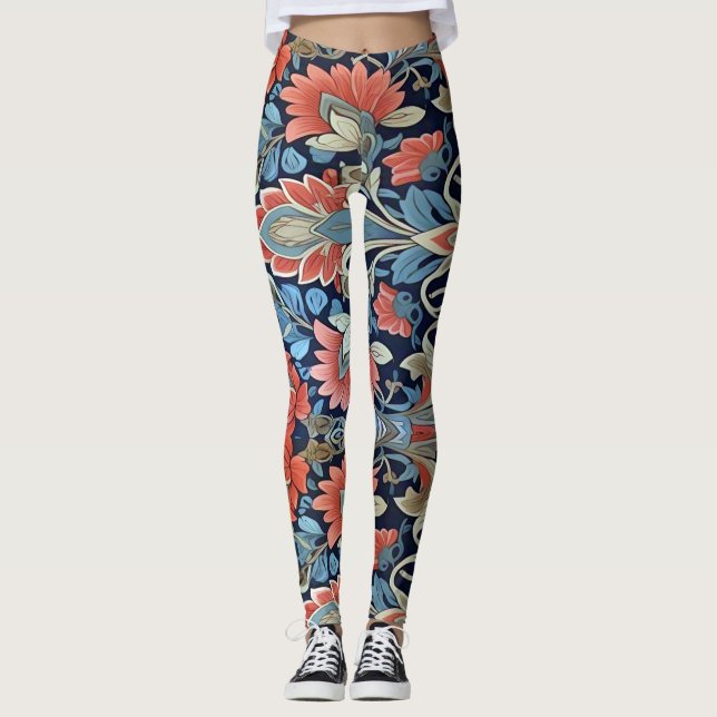 Blommigt Elegance mönster by Ratti_Kreativ_Arts Leggings (Framsida)