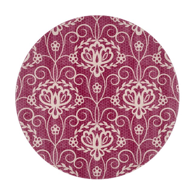 Blommigt Elegance: Red Snöre Mönster (Framsidan)