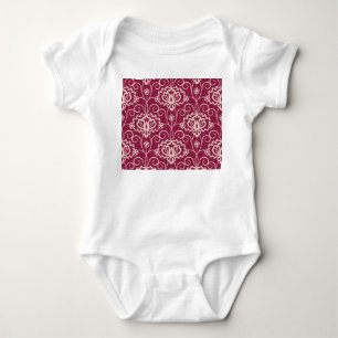 Blommigt Elegance: Red Snöre Mönster T Shirt