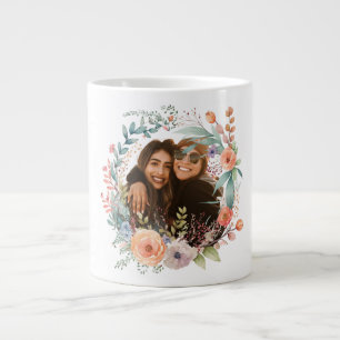 Blommigt Elegance Vår, andedräkt i latte Jumbo Mugg