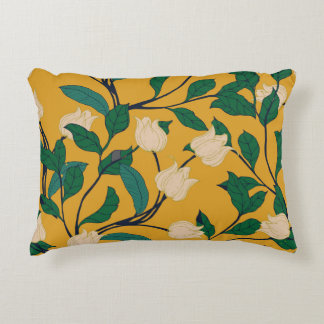 Blommigt Elegance: Vintage Leafy Mönster. Prydnadskudde
