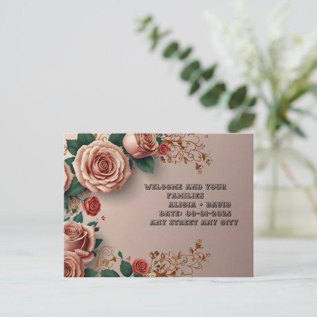 Blommigt Elegance Vykort (Stående Fram)