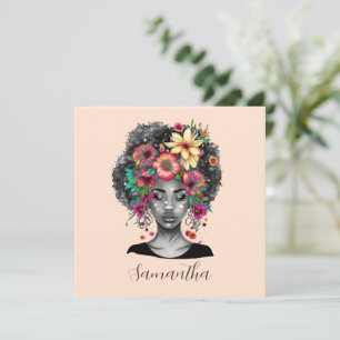 Blommigt Elegant Afro Woman