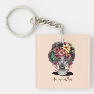 Blommigt Elegant Afro Woman