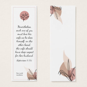 Blommigt Elegant Andlig Bible Verse Bookmark Litet Visitkort