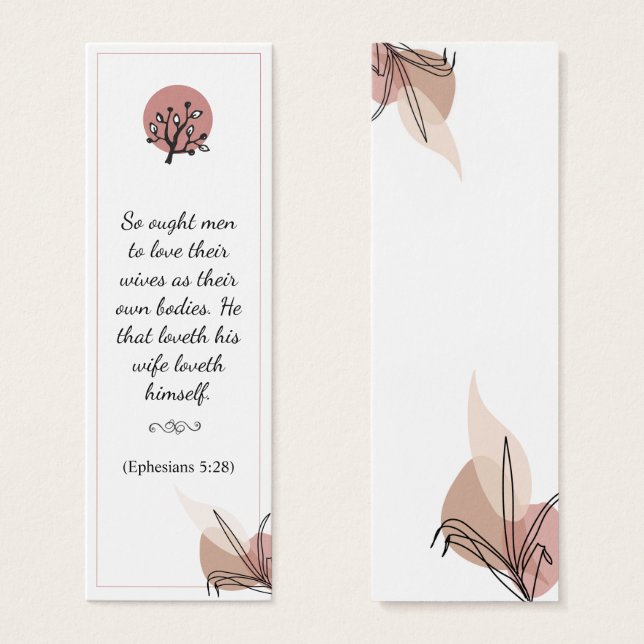 Blommigt Elegant Andlig Bible Verse Bookmark Litet Visitkort (Framsida & baksida)