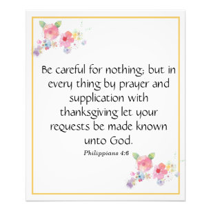 Blommigt Elegant Andlig Bible Verse Photo Print Fototryck