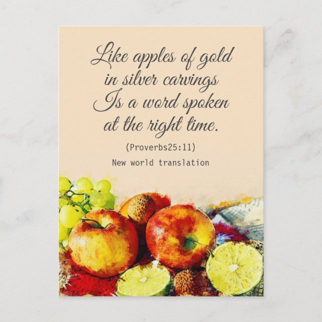 Blommigt Elegant Andlig Bible Verse Vykort (Framsida)