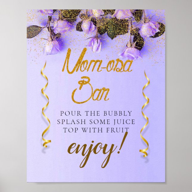 Blommigt Elegant Baby Shower Mimosa Pub Sign Poster (Framsidan)
