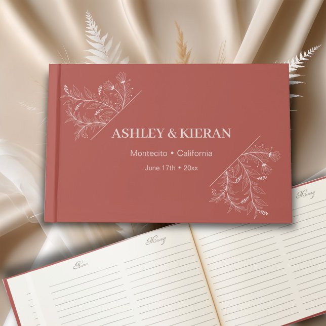 Blommigt Elegant Boho Bröllop Gästböcker (Skapare uppladdad)