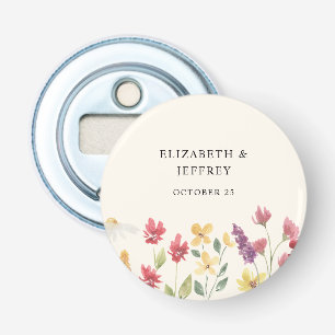 Blommigt Elegant Boho Summer Wildblommor Bröllop Flasköppnare