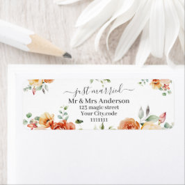 Blommigt Elegant bröllop Ny gifta Returadress Etikett