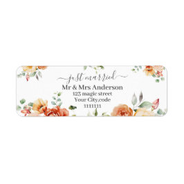 Blommigt Elegant bröllop Ny gifta Returadress Etikett