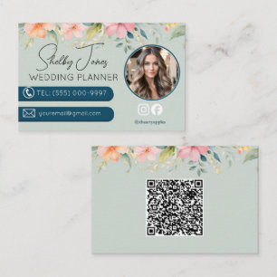 blommigt Elegant bröllop Planner Small Business Visitkort