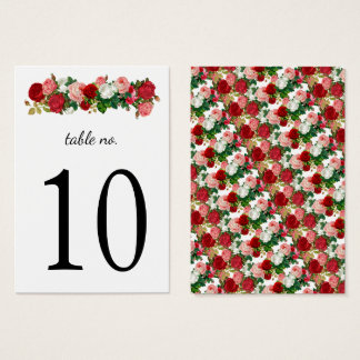 Blommigt Elegant Calligraphy Burgundy-Bordsnummer Visitkort