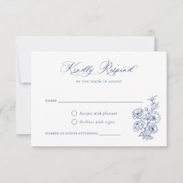 Blommigt Elegant Calligraphy Script Ro Blue OSA Inbjudningar