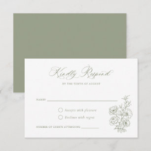 Blommigt Elegant Calligraphy Script Ro Sage OSA Inbjudningar