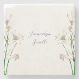 Blommigt Elegant Chic Calligraphy Namn Lithograph Stenunderlägg