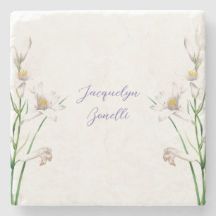 Blommigt Elegant Chic Calligraphy Namn Lithograph Stenunderlägg