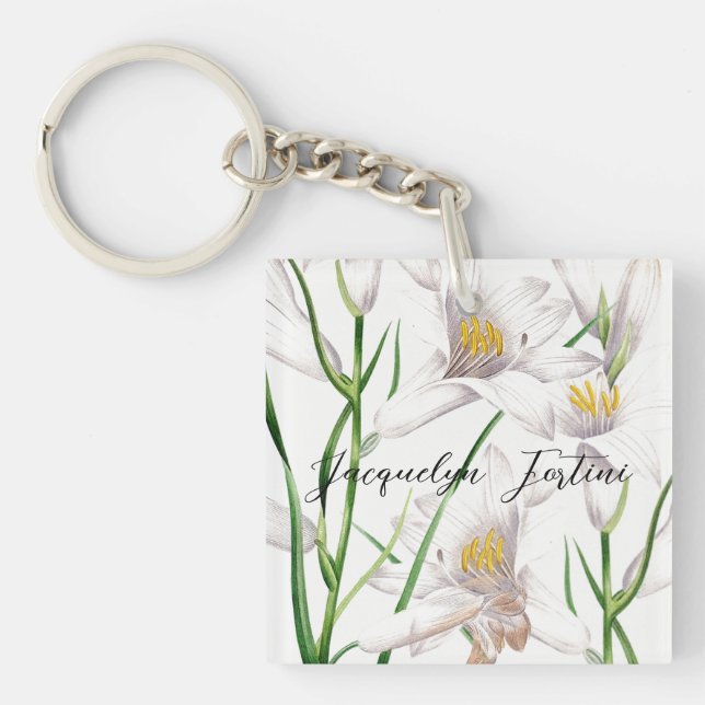 Blommigt Elegant Chic Cute Calligraphy Add Namn (Framsidan)