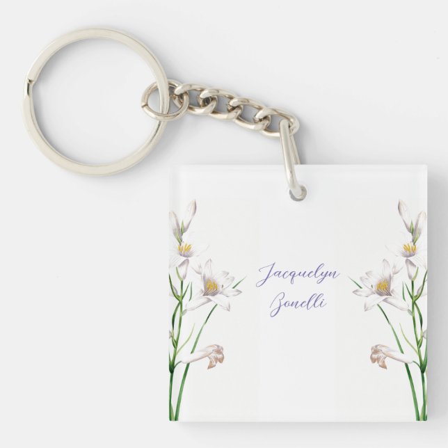 Blommigt Elegant Chic Cute Calligraphy Add Namn (Framsidan)