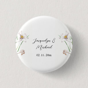Blommigt Elegant Chic Cute Calligraphy Add Namn Knapp