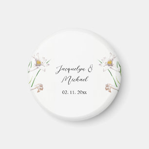 Blommigt Elegant Chic Cute Calligraphy Add Namn Magnet