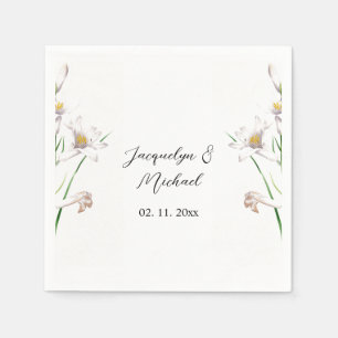 Blommigt Elegant Chic Cute Calligraphy Add Namn Pappersservett