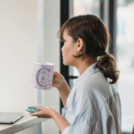 Blommigt Elegant Classy Monogram C lilac w/fras Kaffemugg