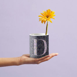 Blommigt Elegant Classy Monogram D lila med fras Kaffemugg