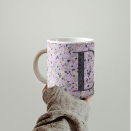 Blommigt Elegant Classy Monogram D lilac w/fras Kaffemugg