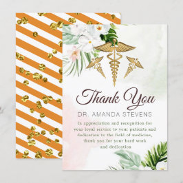 Blommigt Elegant Doktor | Sjuksköterskekort tack