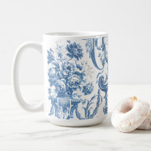 Blommigt Elegant Engelska stugan Blue White Land Kaffemugg